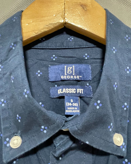 George Blue Cotton Shirt For Men S