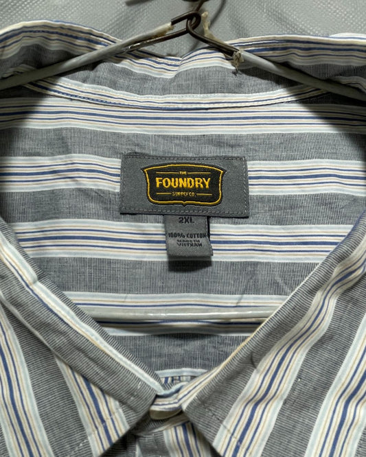 Foundry Gray Cotton Shirt For Men XXL