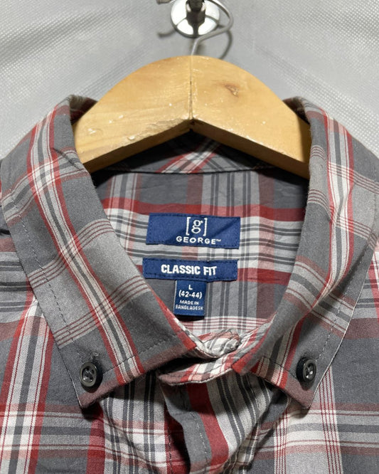 George Gray Cotton Shirt For Men Large