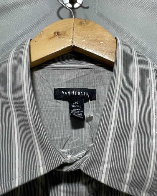 Van Heusen Gray Cotton Shirt For Men Large