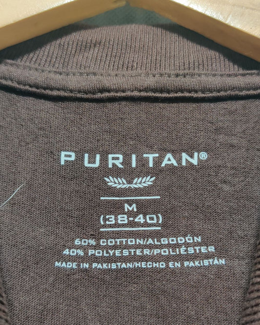 Puritan Brown Cotton Polo T Shirt For Men Large