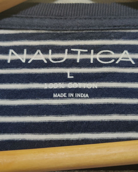 Nautica Blue T Shirt For Men L