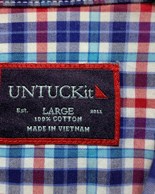 Untuckit Blue Cotton Shirt For Men Large