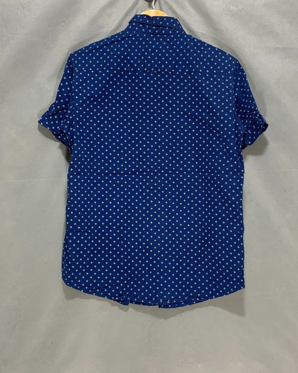 Rugby Blue Cotton Shirt For Men M