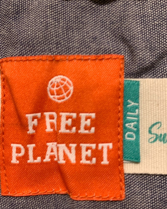 Free Planet Green Cotton Shirt For Men X Large