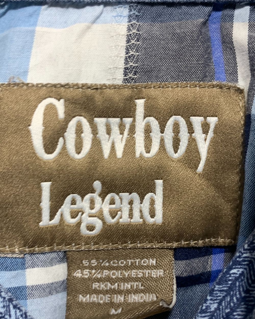 Cowboy Legend Blue Cotton Shirt For Men M