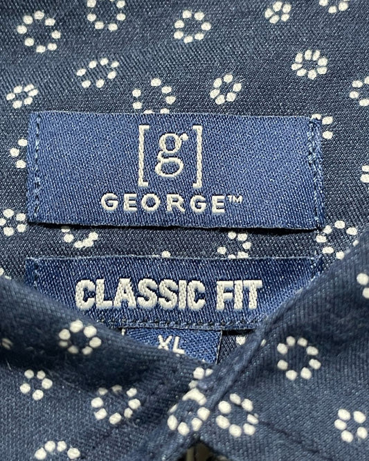 George Blue Cotton Shirt For Men XL