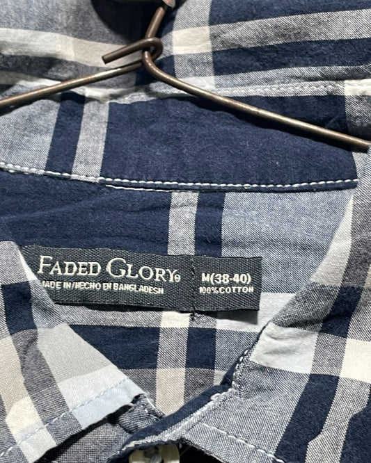 Faded Glory Blue Cotton Shirt For Men Large