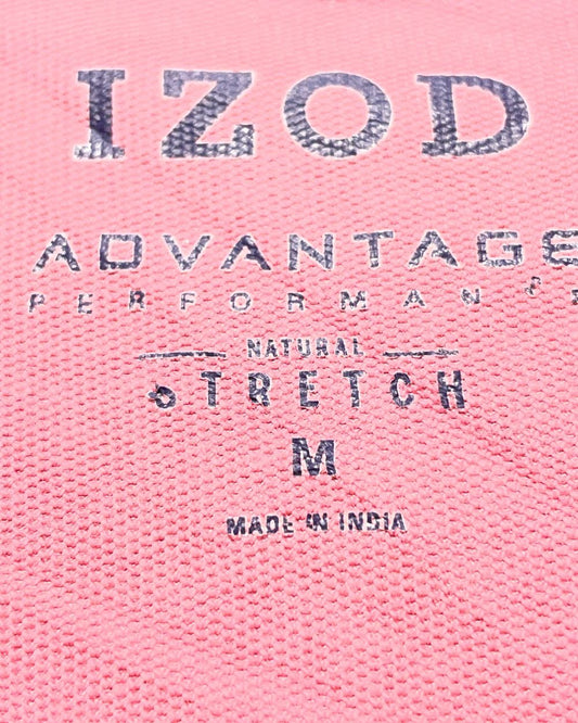 Izod Pink Cotton Polo T Shirt For Men M