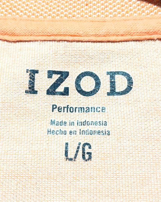 Izod Orange Cotton Polo T Shirt For Men Large