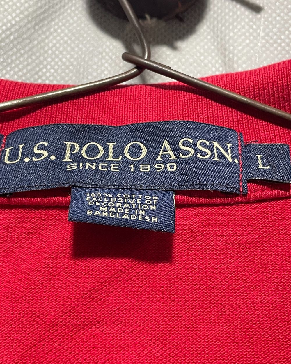 Polo U.S. Assn Red Cotton Polo T Shirt For Men Large
