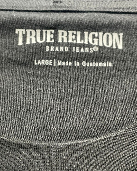 True Religion Black Cotton T Shirt For Men L