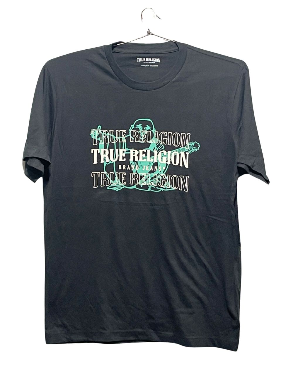 True Religion Black Cotton T Shirt For Men L