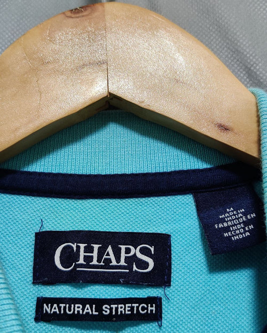 Chaps Blue Cotton Polo T Shirt For Men M