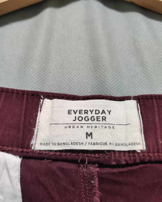 Everyday Jogger Maroon Cotton For Men Cargo Pant M