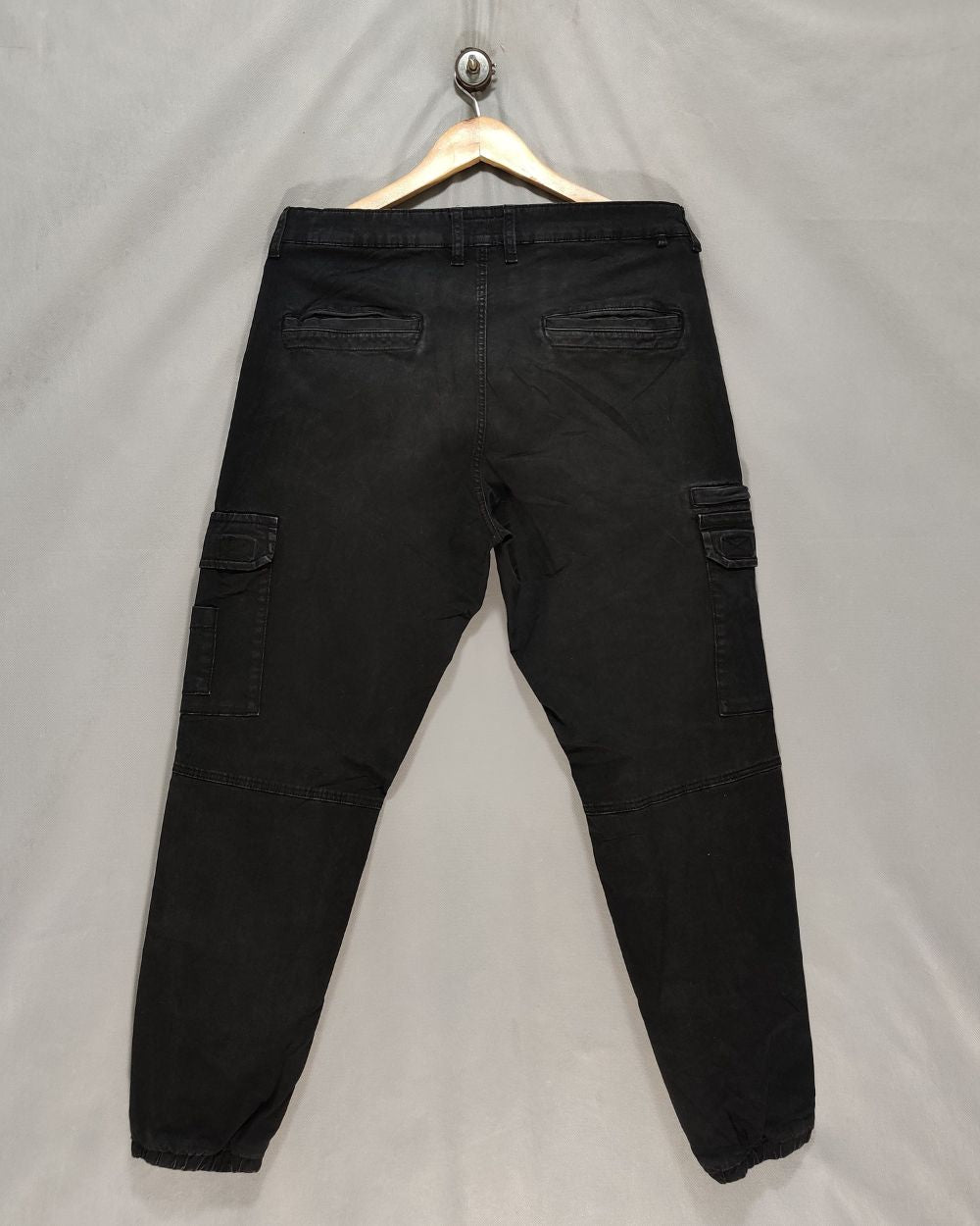 Pull & Bear Black Cotton For Men Cargo Pant M