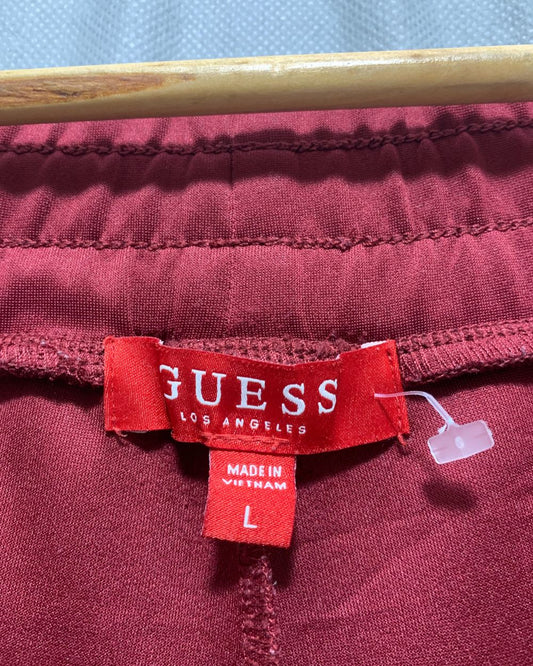 Guess Maroon Sport Winter Trouser For Men Large