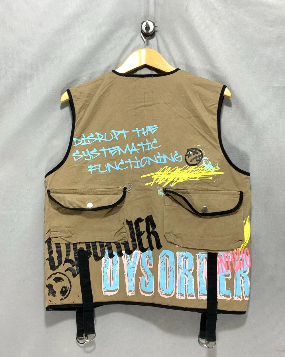 Dysorder Brown For Men Vest Jacket Large