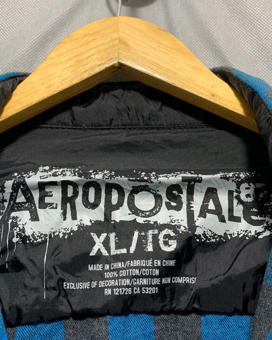 Aeropostale Blue Falalen Winter Shirt For Men Large