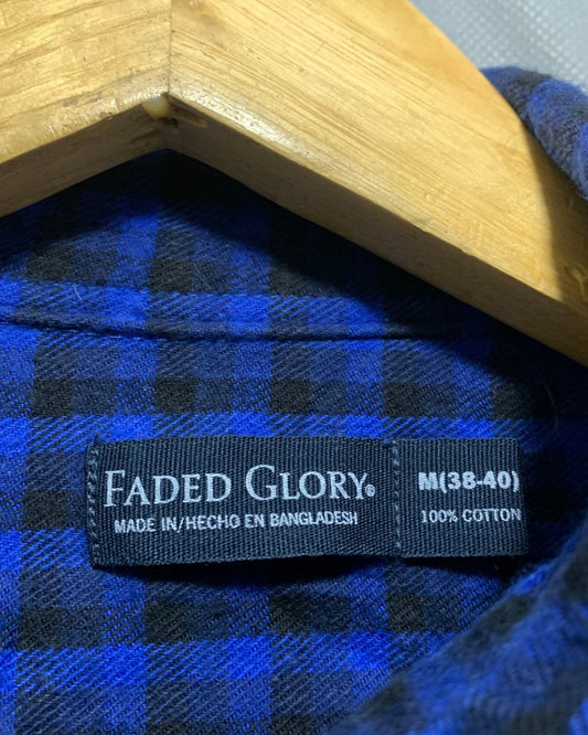 Faded Glory Blue Falalen Winter Shirt For Men M