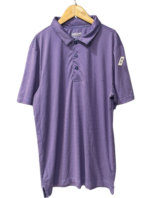 Kirkland Purple Polyester Sport Polo T Shirt For Men Medium