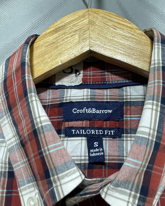 Croft&Barrow Red Cotton Shirt For Men Small