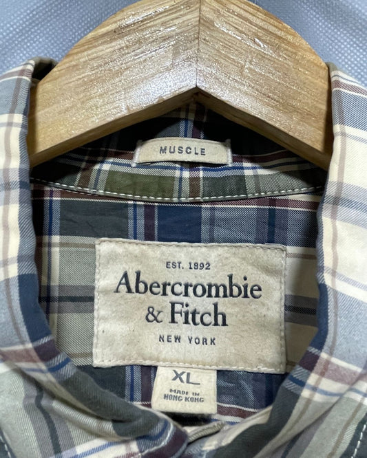 Abercrombie & Fitch Green Cotton Shirt For Men XL