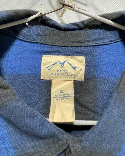 Blue Mountain Blue Cotton Shirt For Men XL