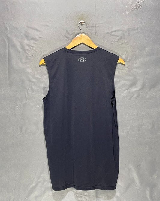 Under Armour Black Sports Vest T Shirt For Men Medium