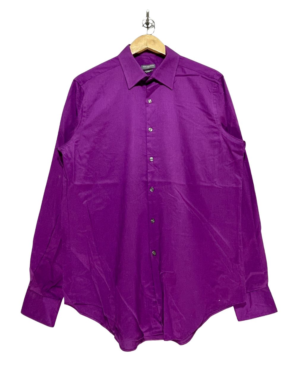 Van Heusen Purple Cotton Shirt For Men L