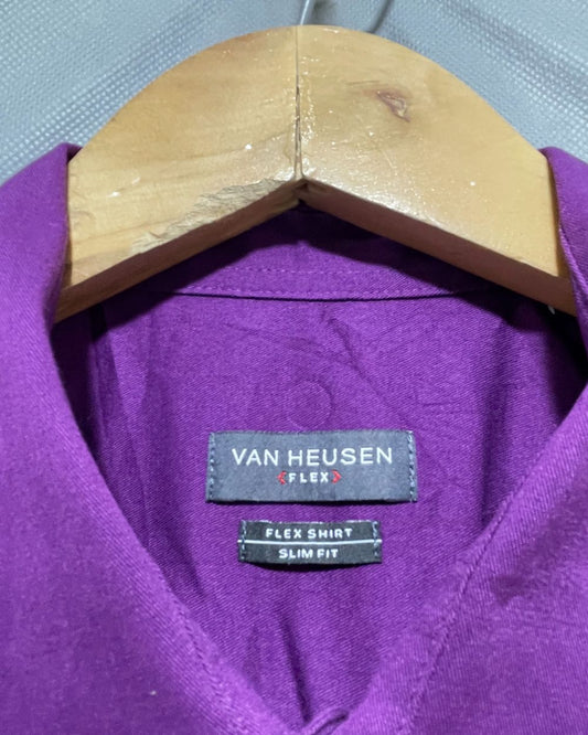 Van Heusen Purple Cotton Shirt For Men L