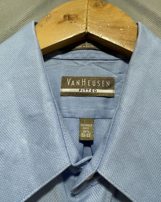 Van Heusen Blue Cotton Shirt For Men L