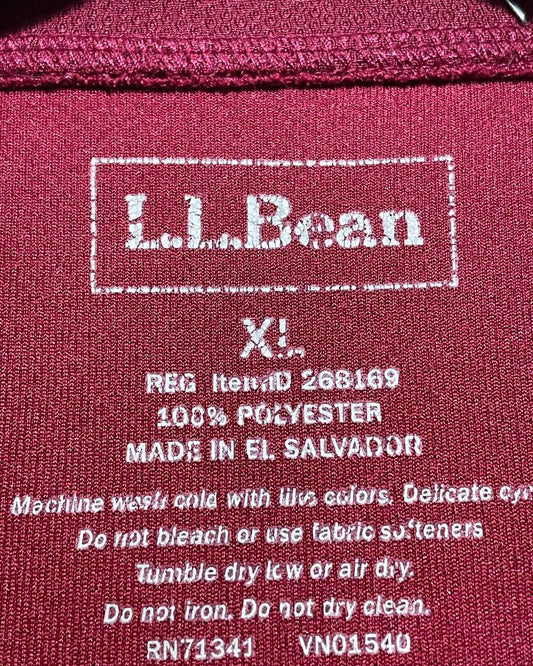 L.L.Bean Maroon Sports T Shirt For Men XL