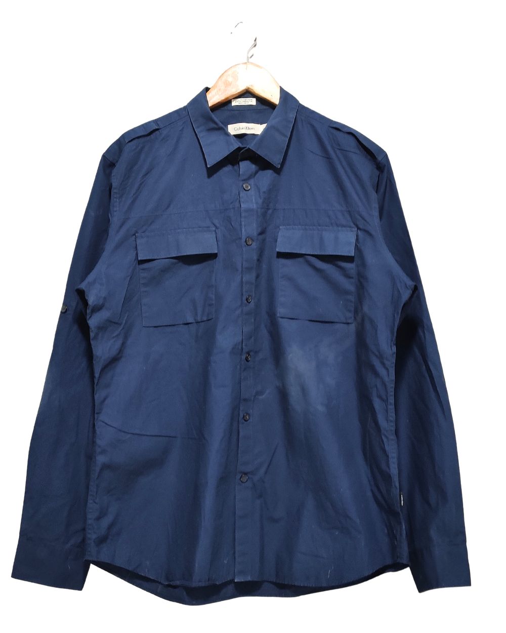Calvin Klein Blue Cotton Shirt For Men L