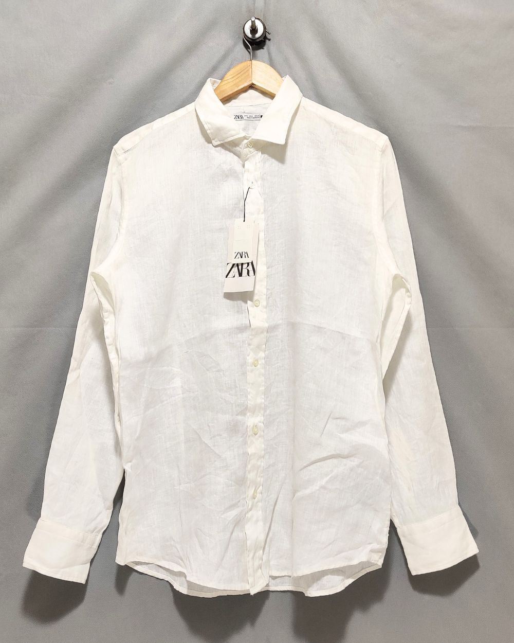 Zara White Cotton Shirt For Men L