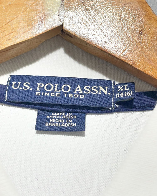 Polo U.S. Assn White Cotton Polo T Shirt For Men S