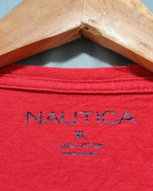 Nautica Red T Shirt For Men Large
