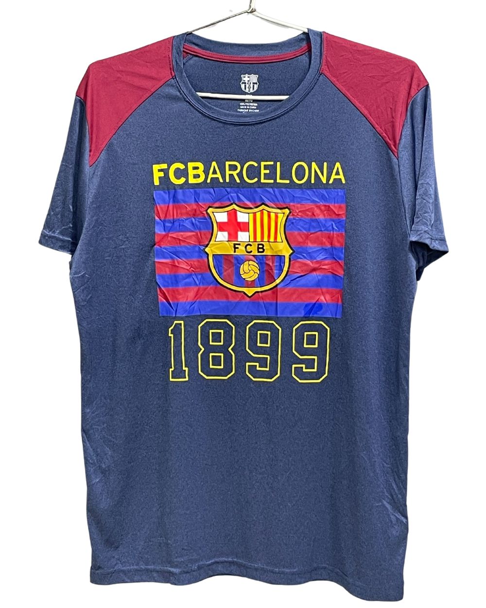 FC Barcelona Big Logo Blue Sports For Men T Shirt X Large