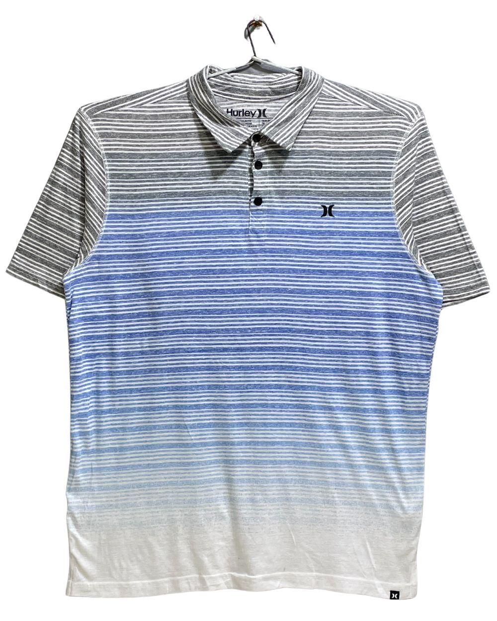 Hurley Gray Cotton Polo T Shirt For Men X Large