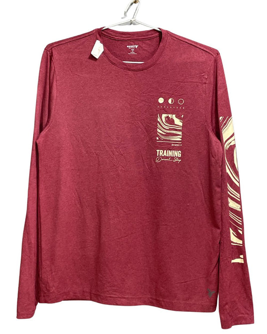 Old Navy Maroon Sports For Men T Shirt Medium