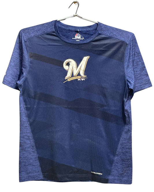 Majestic Blue Sports For Men T Shirt Medium