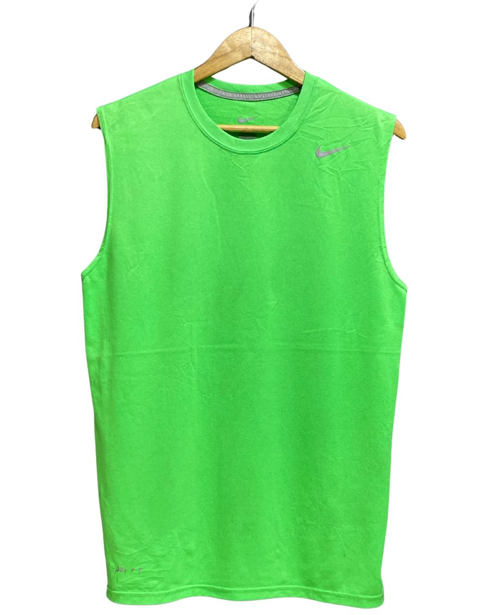 Nike Dri Fit Green Sports For Men Vest T Shirt Medium
