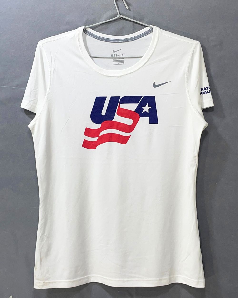 Nike Dri Fit White Sport For Women T Shirt Large