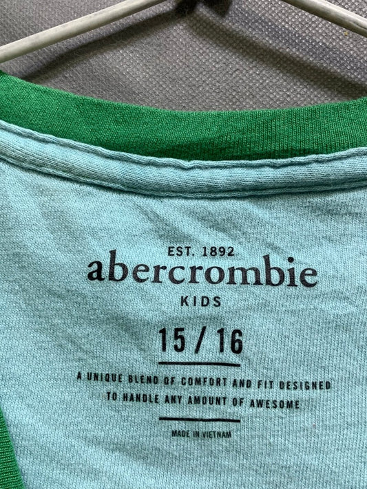Abercrombie & Fitch Branded Original Green & Blue Cotton T Shirt For Men - Preloved Labels