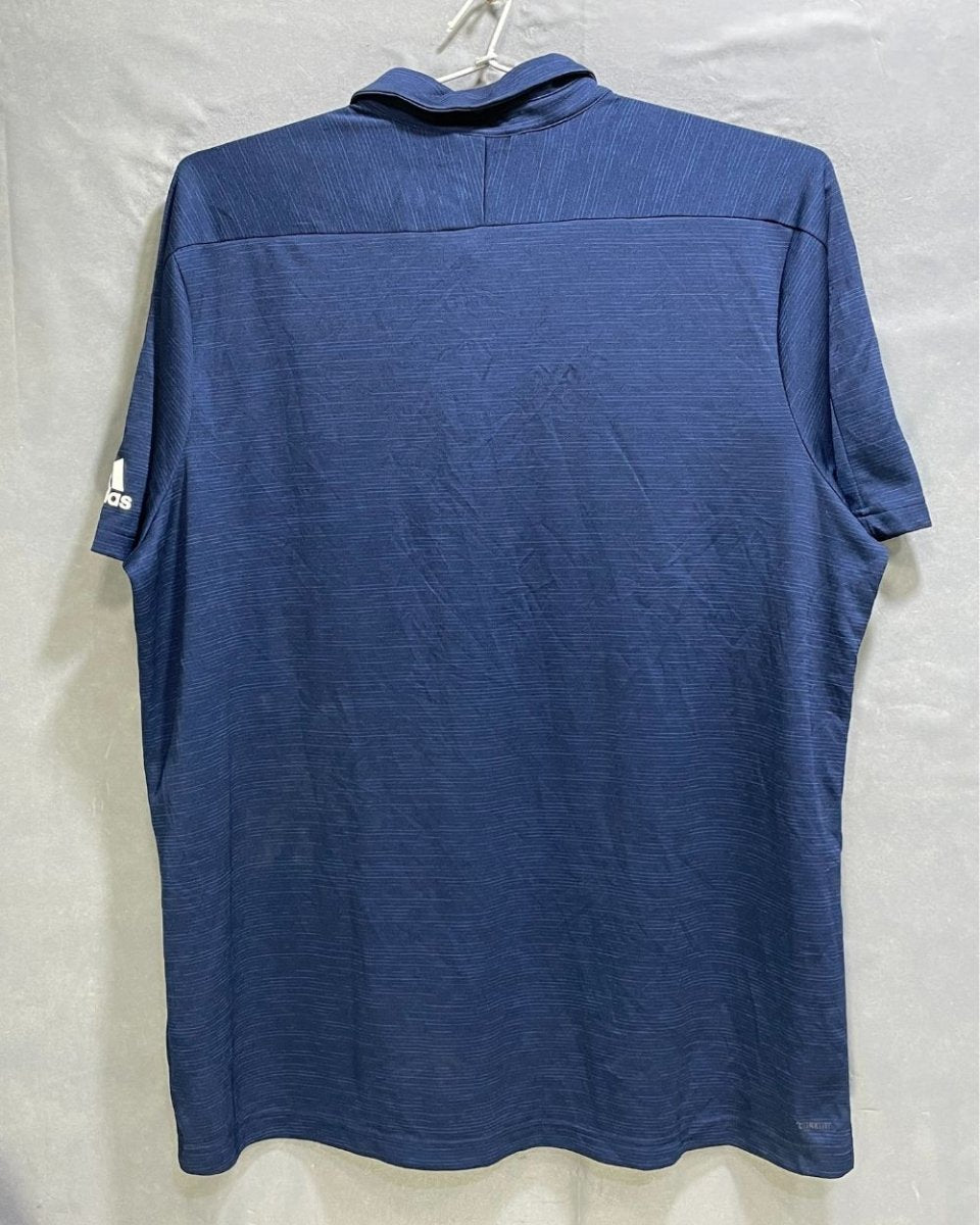 Adidas Blue Polyester Sport Polo T Shirt For Men XX Large - Preloved Labels
