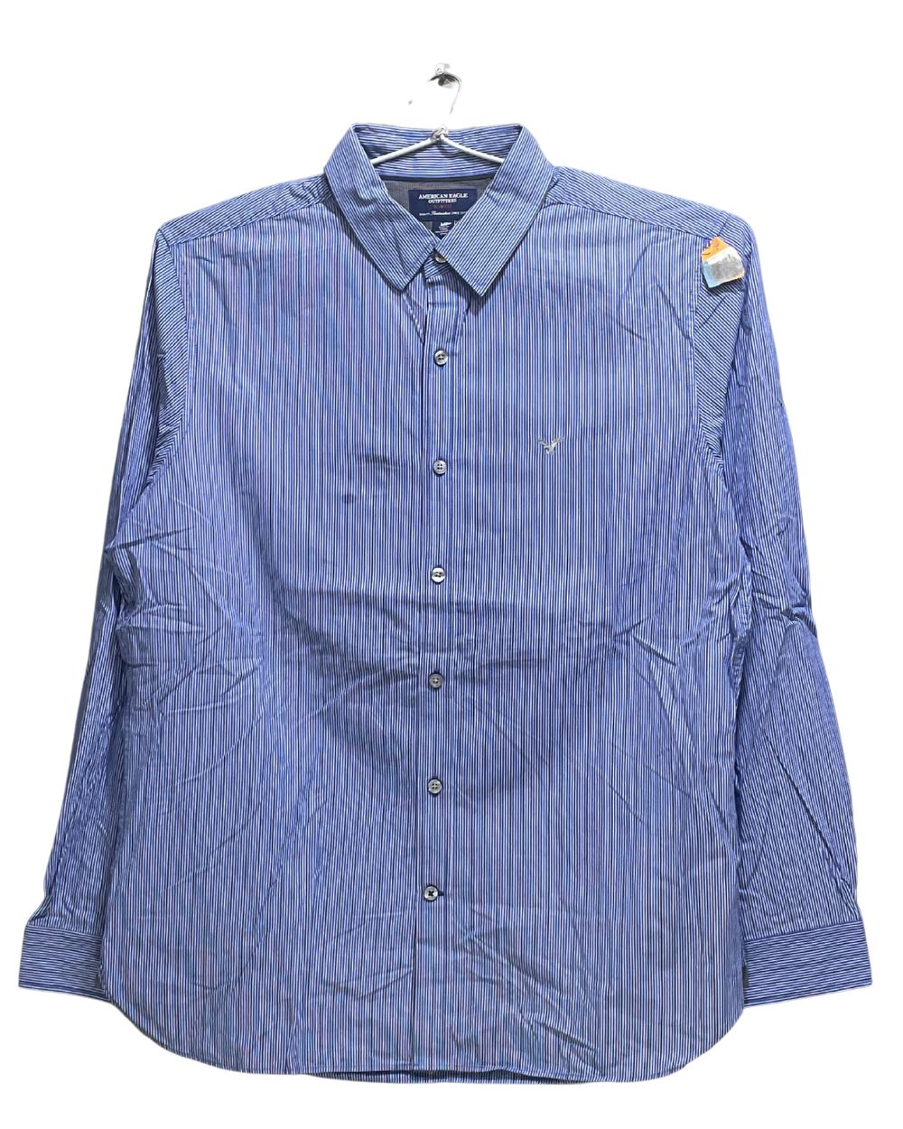 American Eagle Blue Cotton Shirt For Men L - Preloved Labels