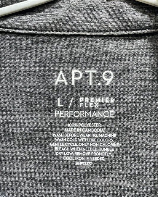 APT.9 Grey Polyester Sport Polo T Shirt For Men Small - Preloved Labels