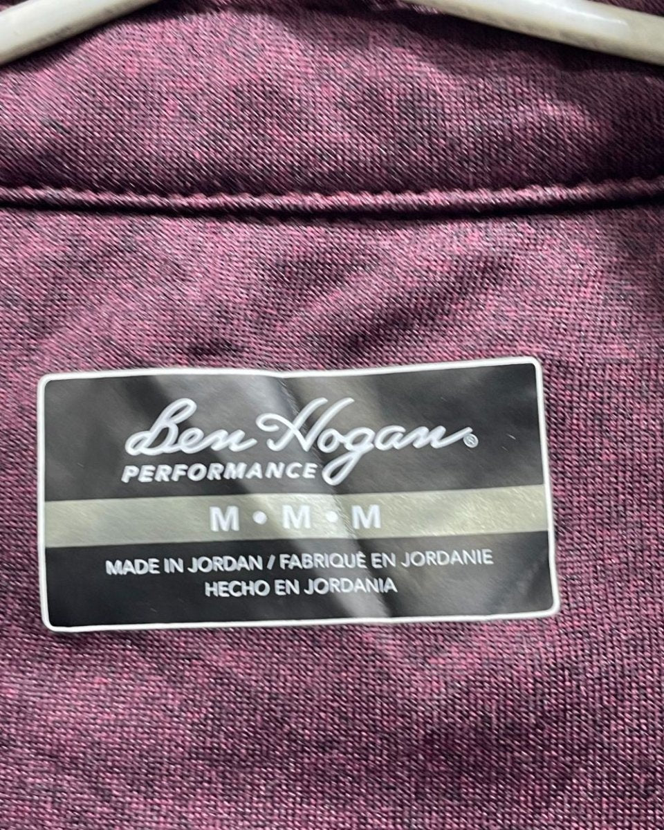 Ben Hogan Maroon Polyester Sport Polo T Shirt For Men Medium - Preloved Labels