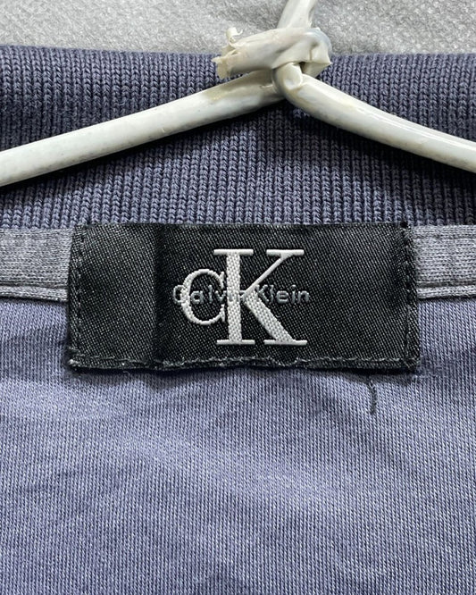 Calvin Klein Gray Cotton Jersey Polo T Shirt For Men X Large - Preloved Labels