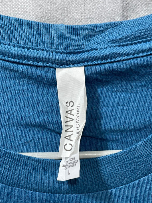Canvas Blue Cotton T Shirt For Men L - Preloved Labels